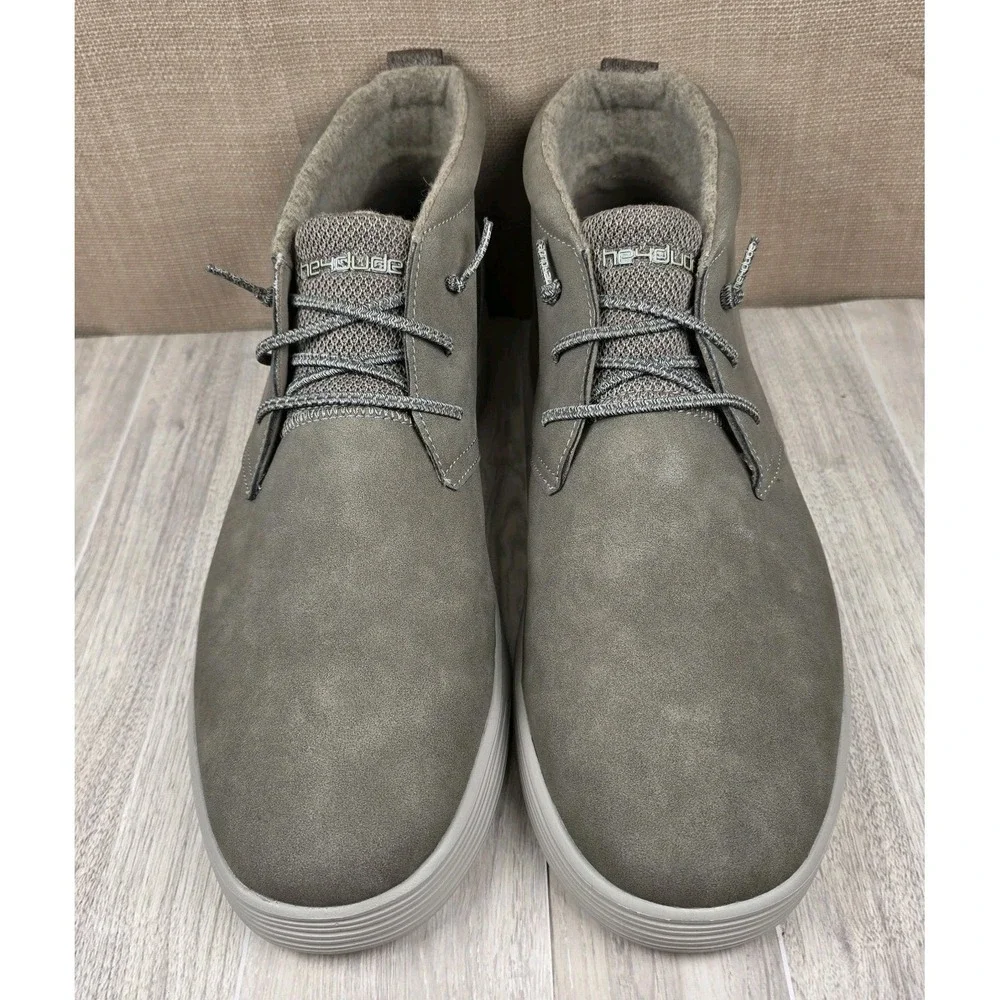 Hey Dude Jo Faux Leather Chukka Ankle Boots Light Tan Nut Men's Size 14 Shoes
